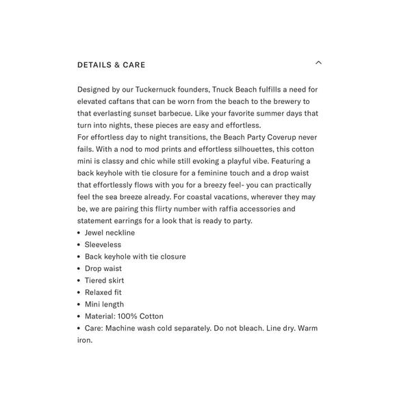 Tuckernuck Seashell Beach Coverup Short Dress Large Cotton Black White NEW - Picture 8 of 16